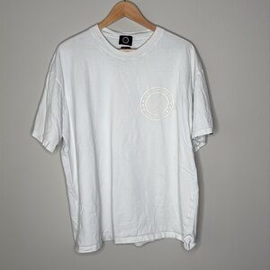 Sweet Pants Paris Short Sleeve Logo Tee in White Tone on Tone Size Large Unisex